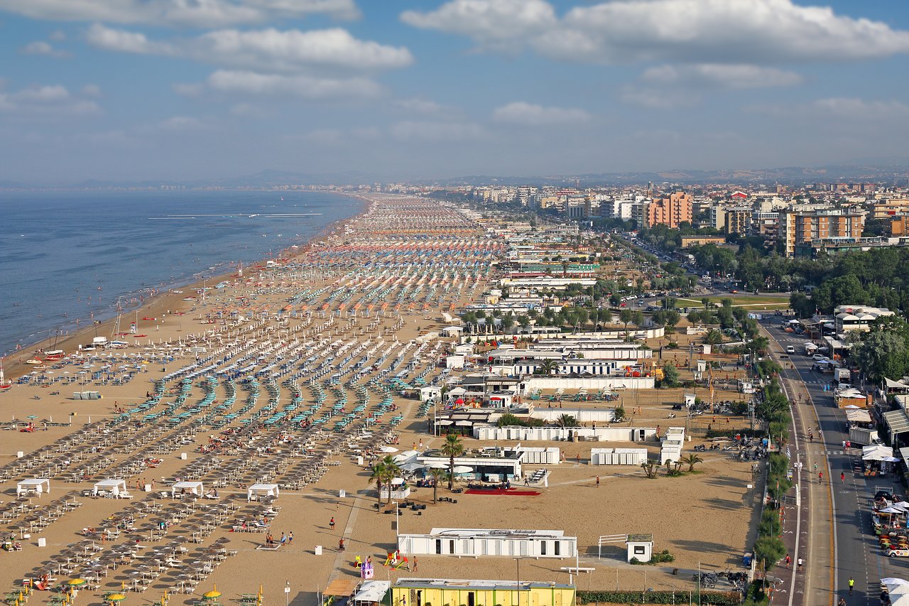 Beach area in Rimini and Riccione
